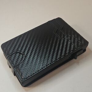 Genuine Leather Carbon Fiber Black Card Holder Wallet
